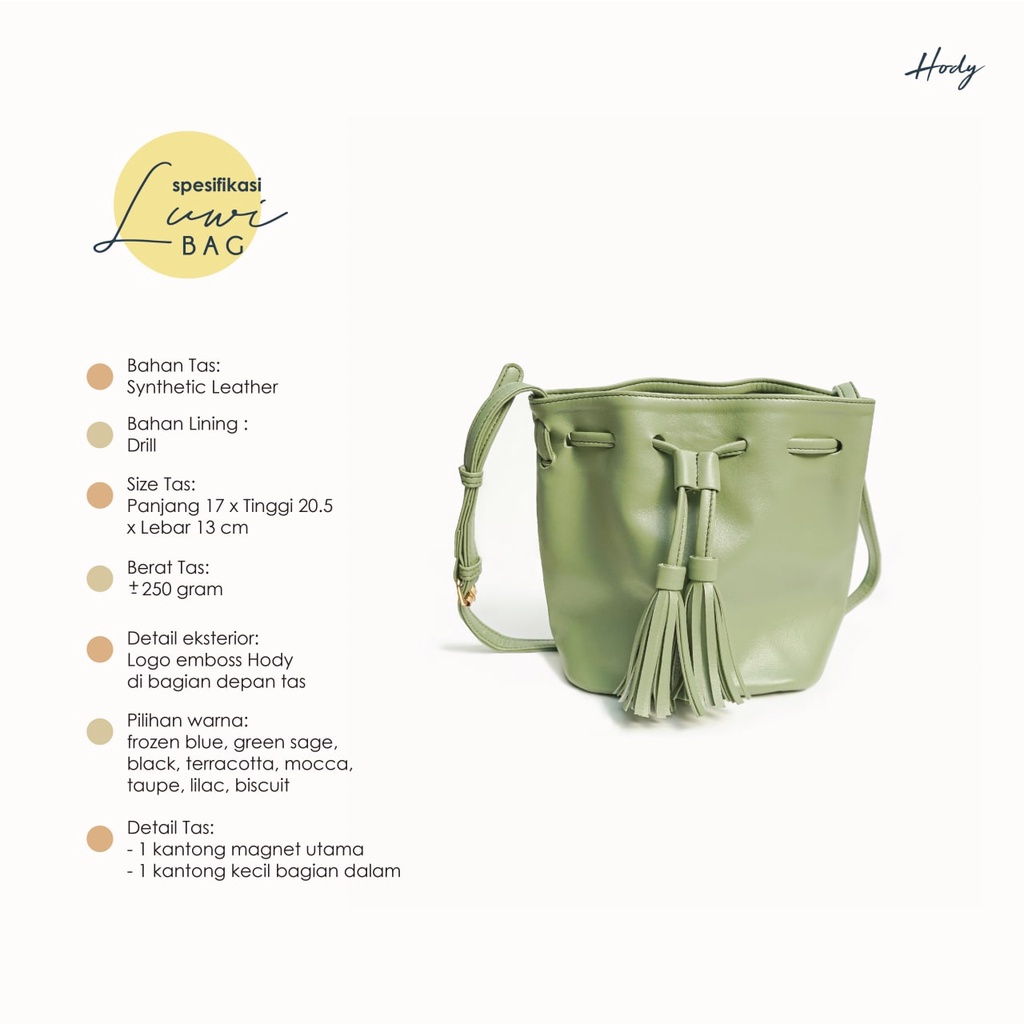 Hody Luwi Sling Bag Quality Premium - Tas Serut Selempang