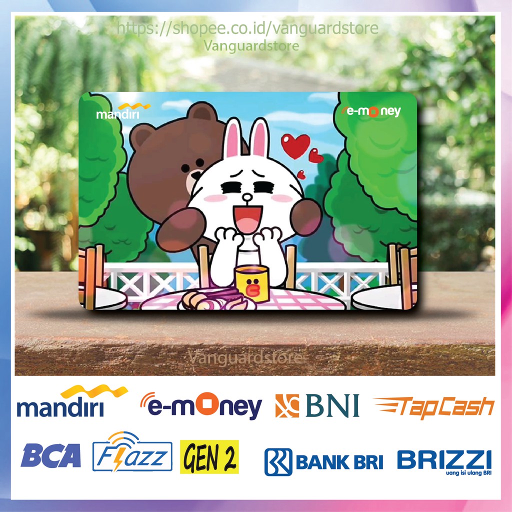 KARTU E MONEY E TOLL BROWN AND CONY LOVE LINE ANIME 3 EMONEY MANDIRI FLAZZ BCA TAPCASH BRIZZI