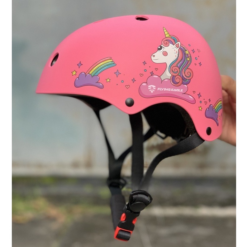 Helm Sepatu Roda Inline Skate Flying Eagle RIDER Helmets for kids Pink