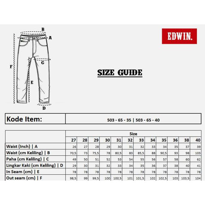 Jual Murah!! Edwin Jeans Jeans Panjang Biru (503-65-40) - Biru, 29 Indonesia|Shopee Indonesia