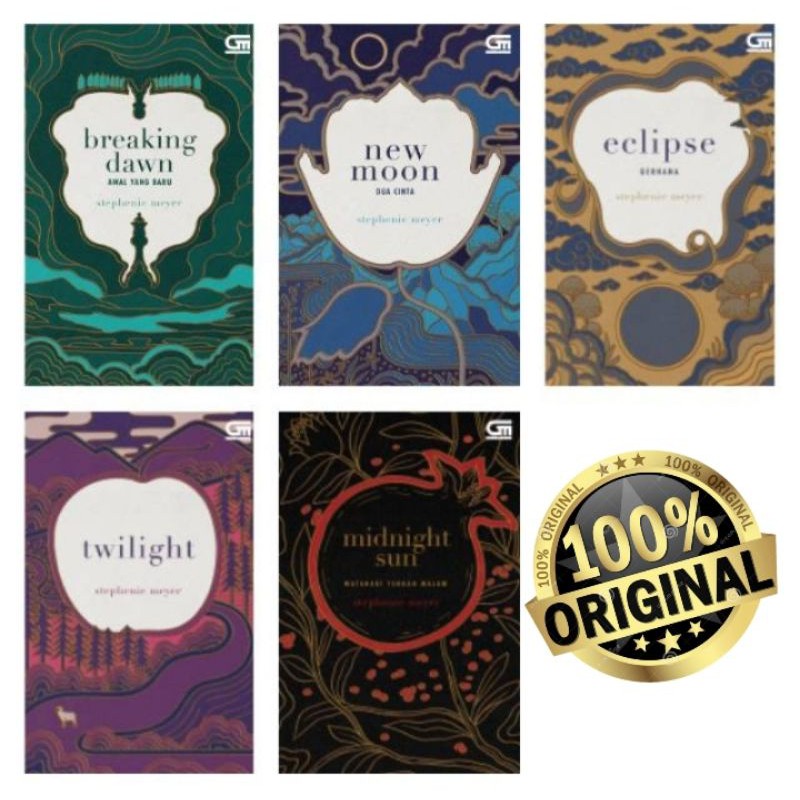 ( PAKET ) BUKU BREAKING DAWN,NEW MOON,ECLIPSE,TWILIGHT,MIDNIGHT SUN BY STEPHENIE MEYER