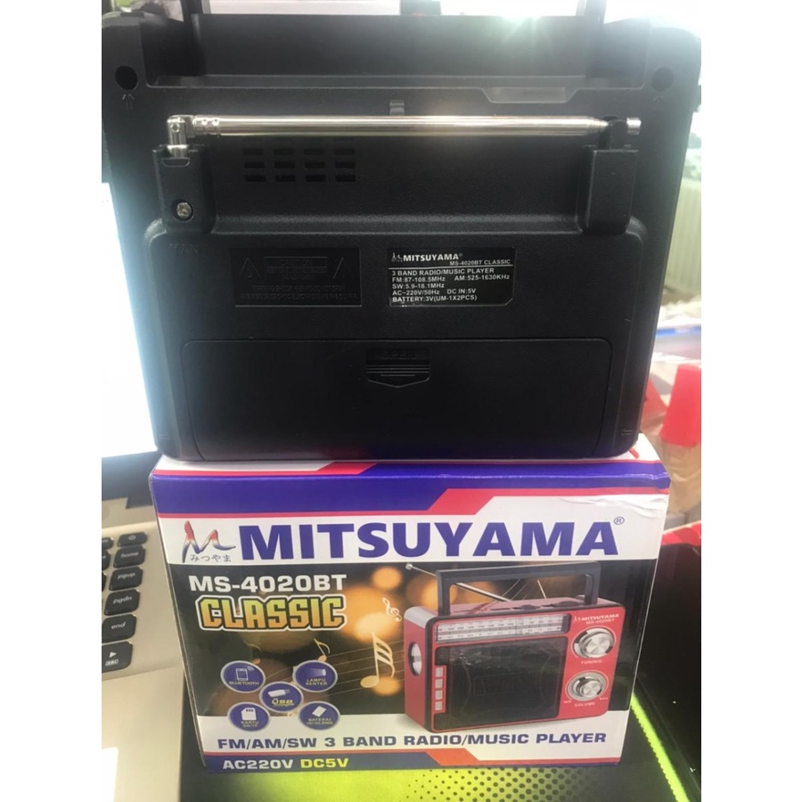 COD Radio FM AM Bluetooth USB Senter Mitsuyama MS-4020BT Classic//RADIO MITSUYAMA MS-4020BT CLASSIC FM/AM/SW 3 BAND RADIO MUSIC PLAYER AC-220V DC5V