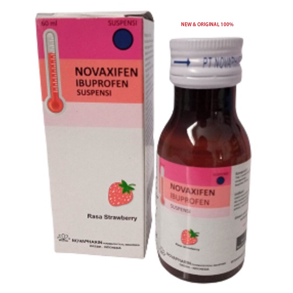 NOVAXIFEN IBUPROFEN SUSPENSI SIRUP OBAT NYERI/SAKIT UNTUK USIA 1 TAHUN - DEWASA (SEPERTI HAID SAKIT 