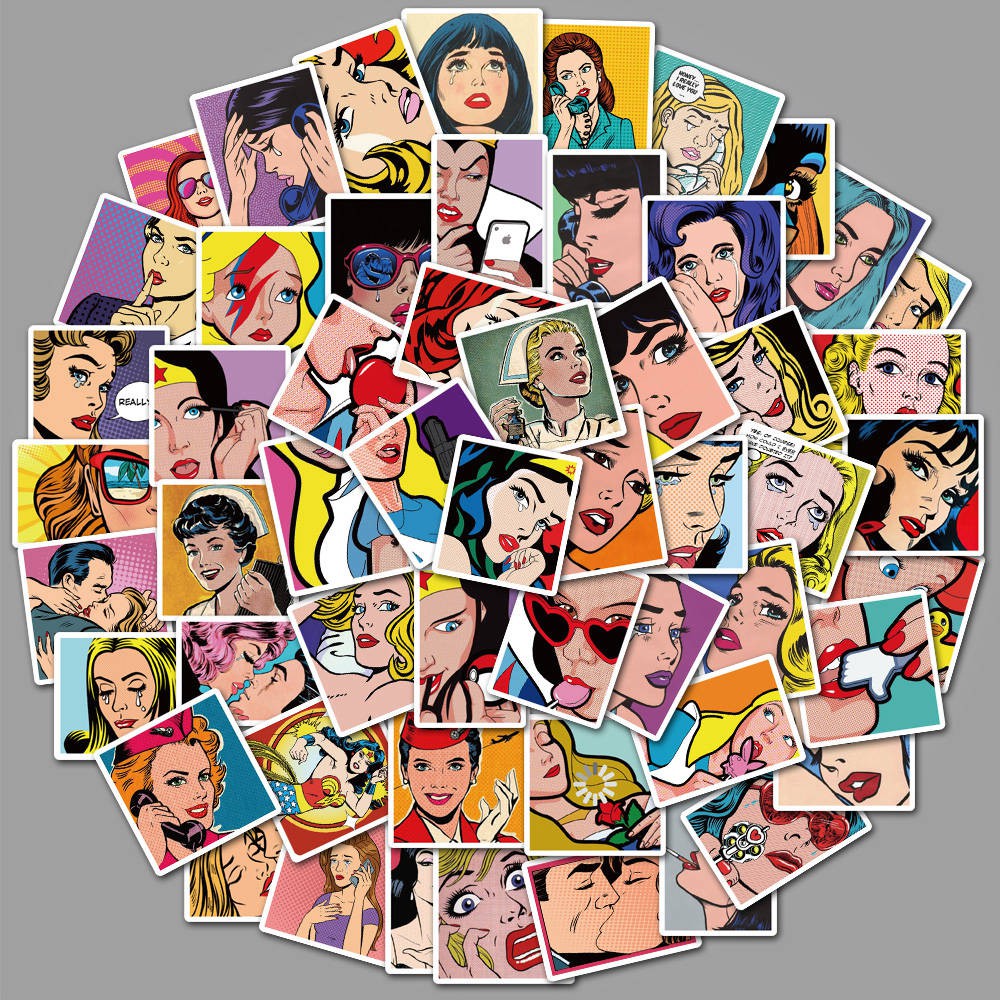 

50PCS Pop comics Stickers Gift DIY Skateboard Luggage Laptop Guitar Fridge Car Waterproof PVC Decor Decals