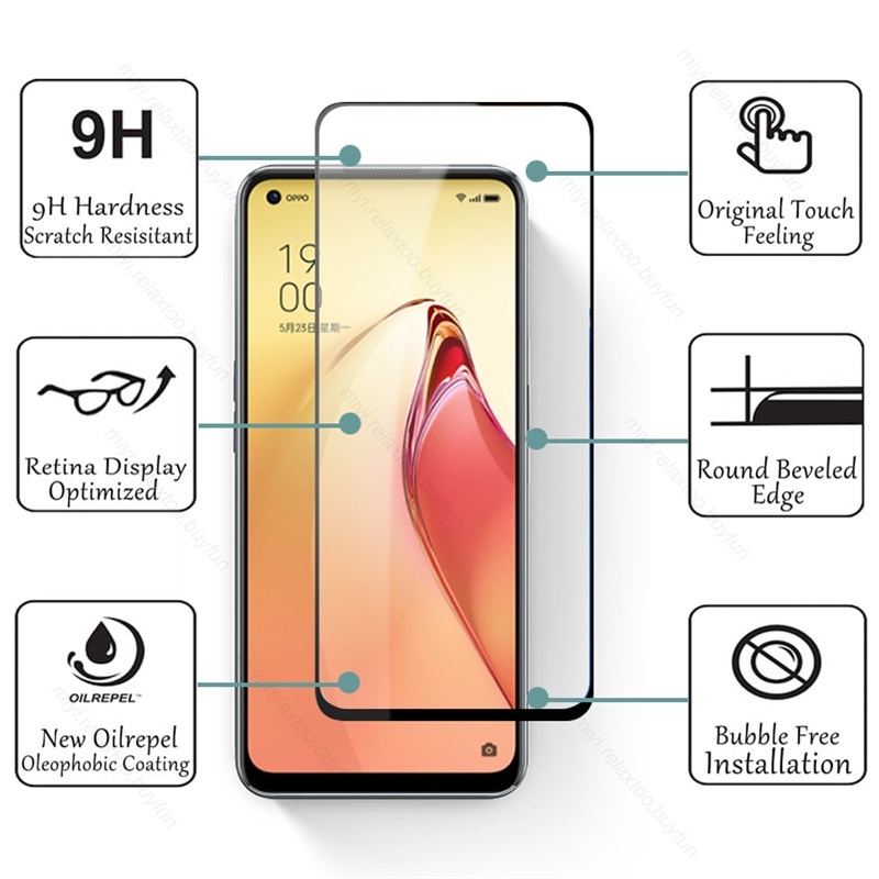 Pelindung Layar Tempered Glass Oppo Reno 8 4G Reno 8 5G Reno 8 Z Reno 8 Pro 5G Paket 2 in 1