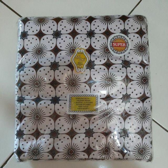 Sprei Batik Kawung Kecil Ukuran 180x200cm 4 Sarung Bantal 2 Sarung Guling
