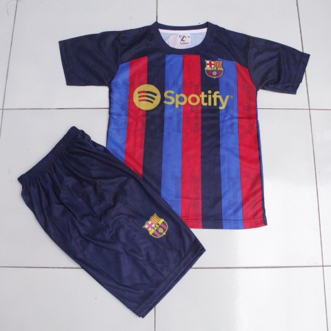 BAJU BOLA JERSEY BARCELONA HOME 2022 2023 JERSEY BOLA + CELANA BOLA SETELAN BAJU DAN CELANA ERSEY BARCELONA HOME