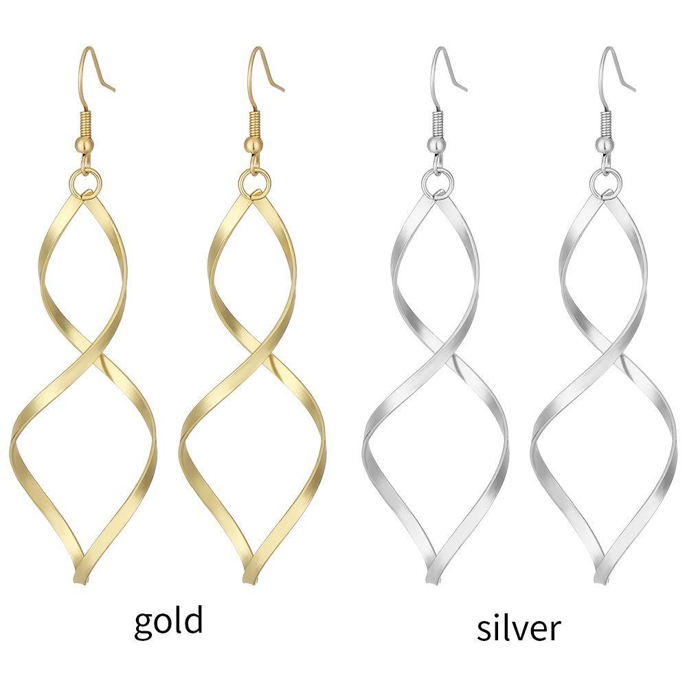 Preva Anting Juntai Anting Statement Wave Drop Earrings Anting Twist Anting Panjang