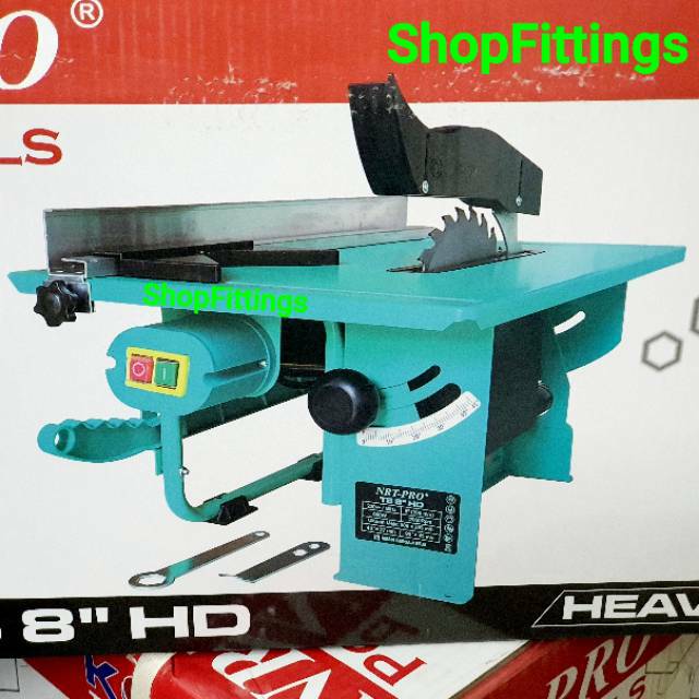 Table Saw 8 inch Mesin Meja Gergaji Potong Kayu Low 600 watt Adjust 45°