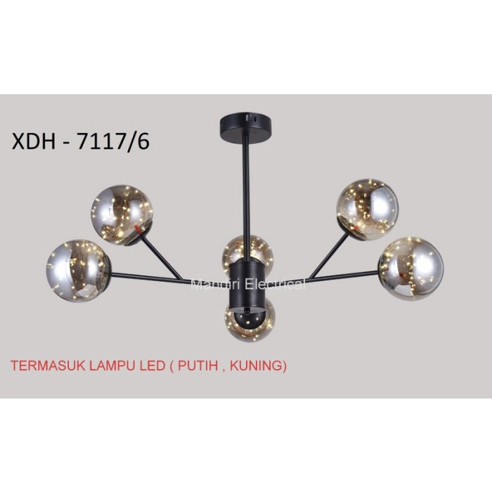 Lampu Gantung Modern minimalis Ruang Tamu Hitam - 7117