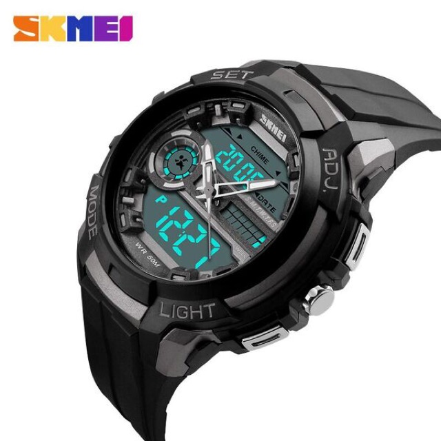 SKMEI Jam Tangan Analog Digital Pria - AD1202 - Titanium Gray