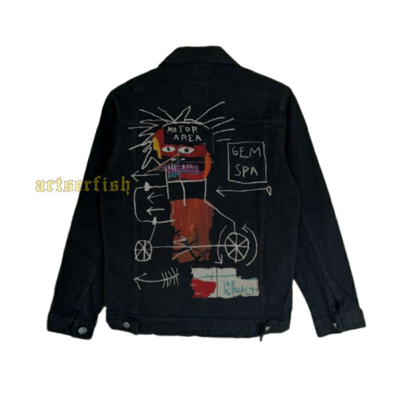 jean michel basquiat MOTOR AREA custom denim jacket