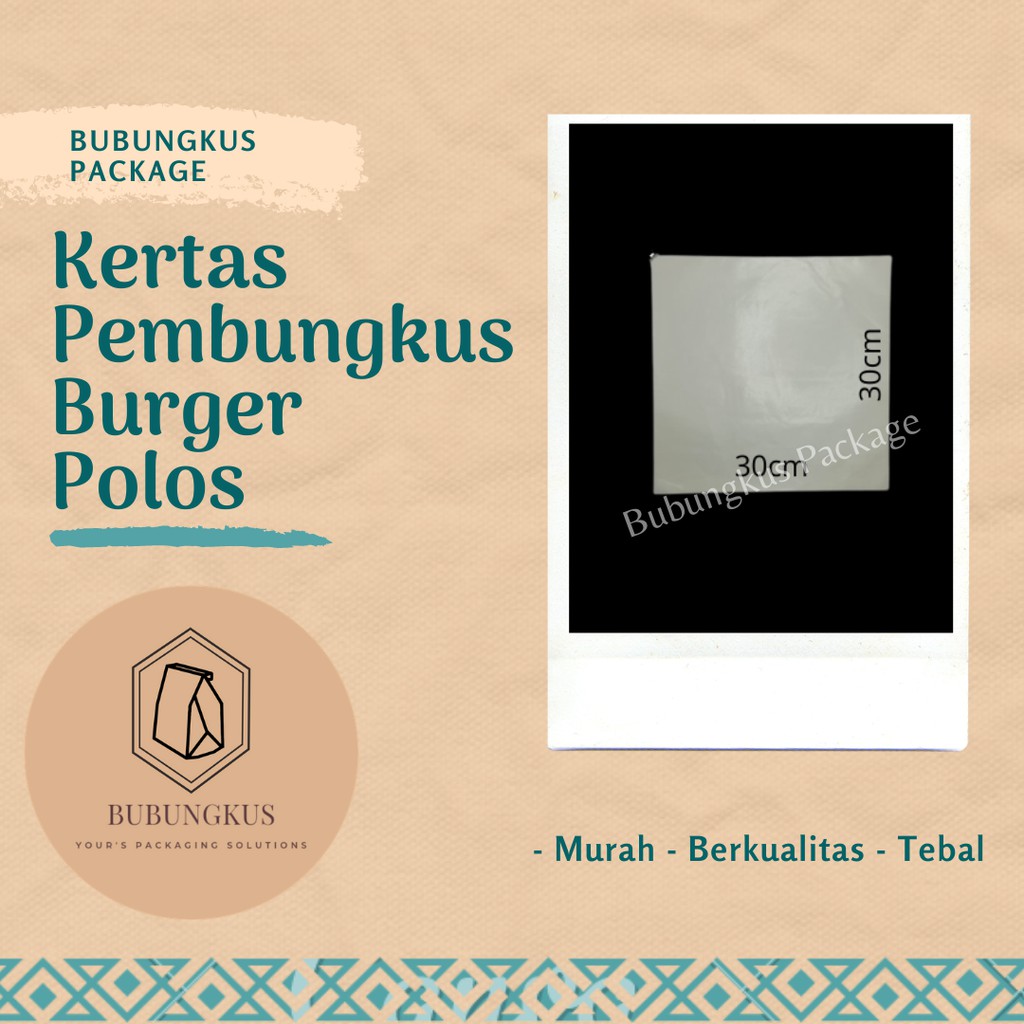 

Kertas Pembungkus Burger Polos isi 100pcs / Kertas Roti/ Kertas Hotdog