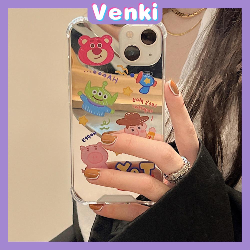 iPhone Case Acrylic Luxury Makeup Mirror Airbag Shockproof Protection Camera Cartoon Cute Compatible For iPhone 11 iPhone 13 Pro Max iPhone 12 Pro Max iPhone 7 Plus iPhone xr