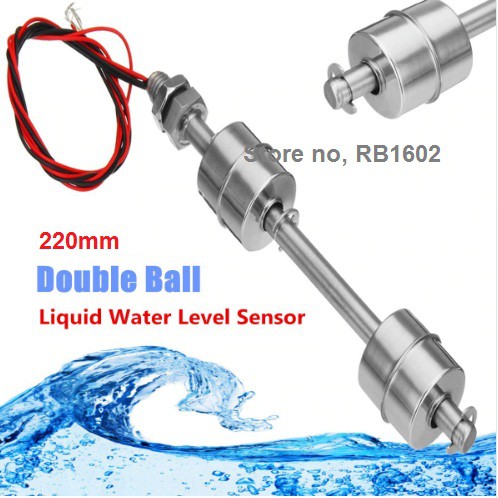 Sensor level air Liquid Float Switch Water Level Stainless Steel doubel ball 2ball 220mm