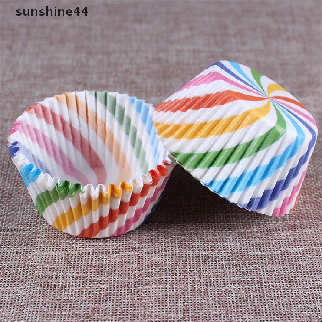 Sunshine 100pcs Kertas cupcake Warna-Warni