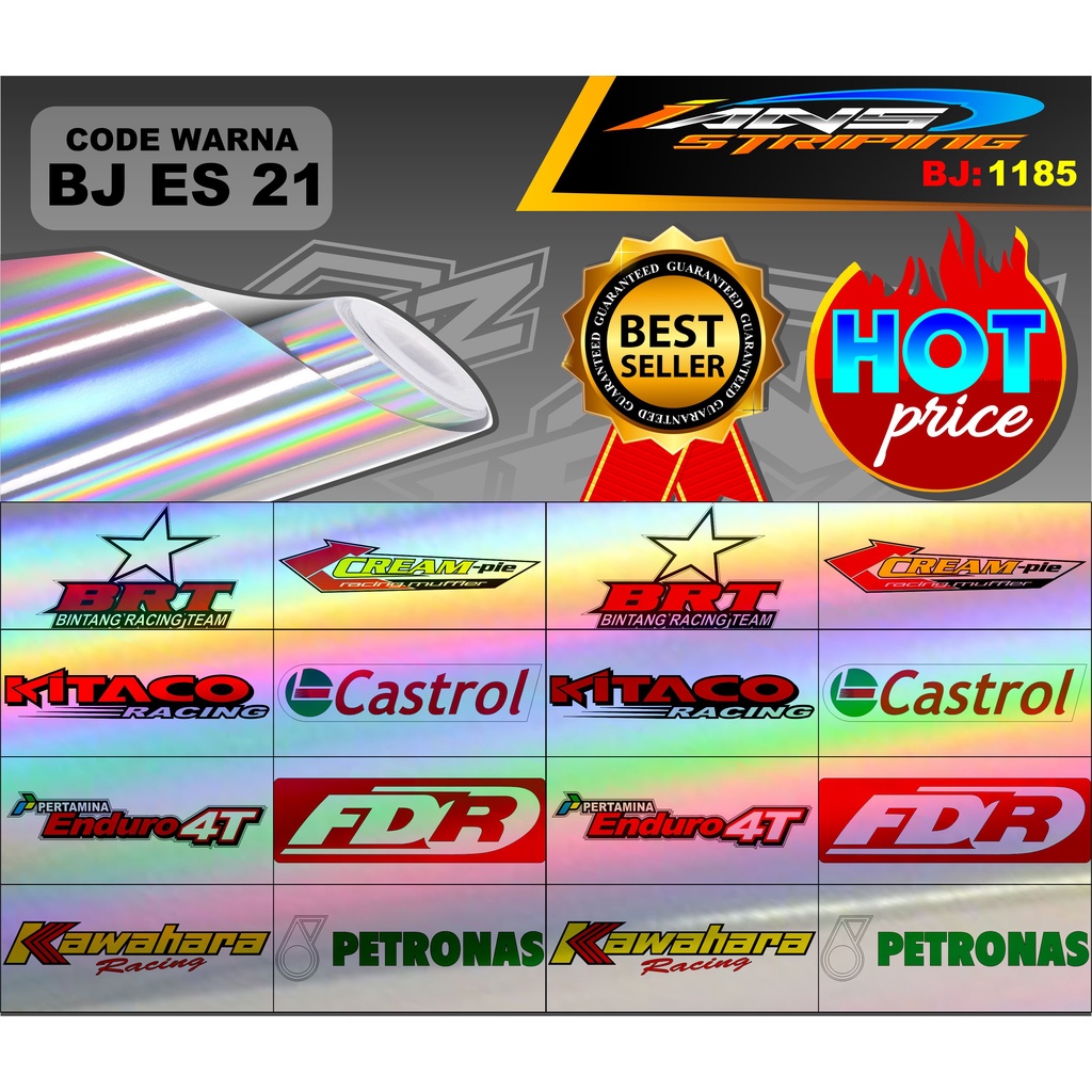 STIKER SPONSOR MOTOR / STIKER HOLOGRAM / STICKER ESTETIC / STIKER LOGO SPONSOR