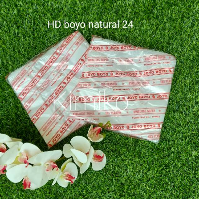 Kantong Kresek Boyo Natural Uk 24  Sedang  Tanggung. Kantong Kresek Putih  Transparan Natural