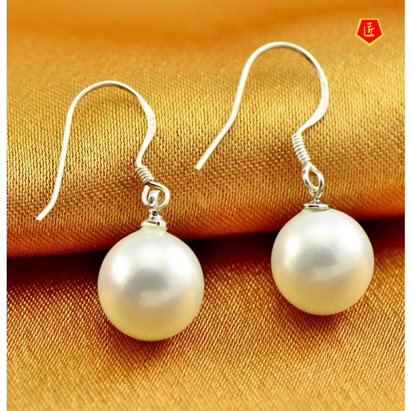 [Ready Stock]Fashion Elegant Silver Natural Pearl Earrings