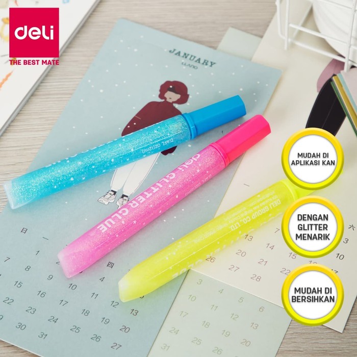 

Deli EA71201 Neon Glitter Glue 12ml 3C / Lem Glitter isi 3