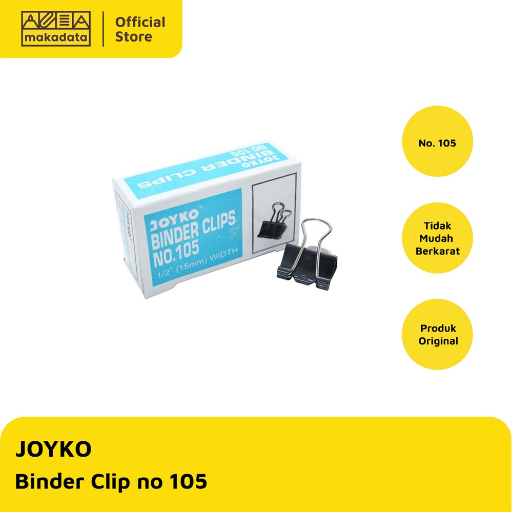 

BINDER CLIP / KLIP KERTAS JOYKO 15 MM NO.105 MURAH