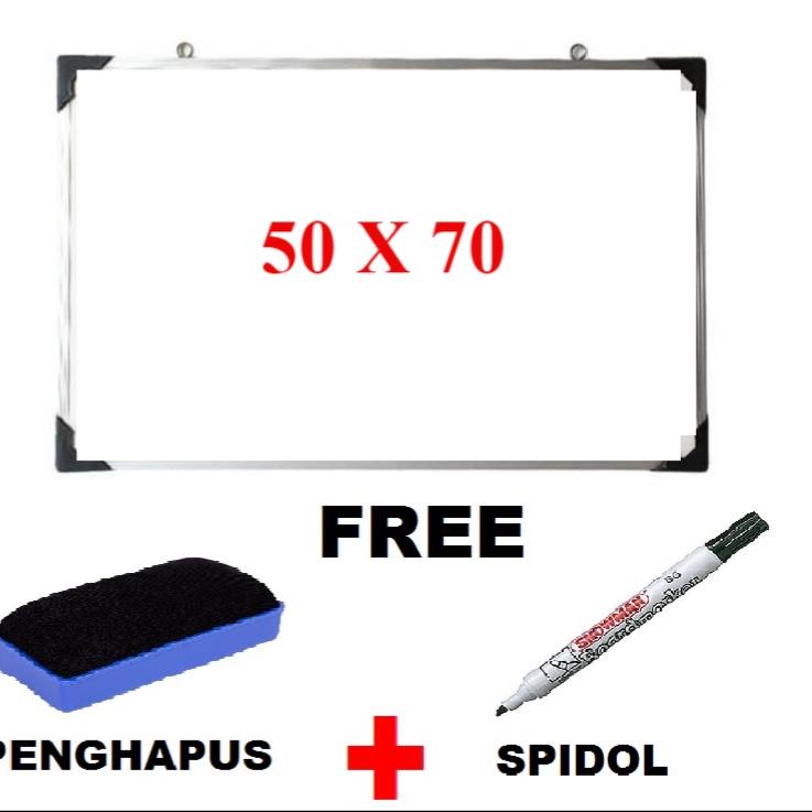 

オ Ter !! !!! Papan Tulis Belajar White Board Ukuran 50 x 70 dan papan 60 x80 Spidol Dan Penghapus Terlaris