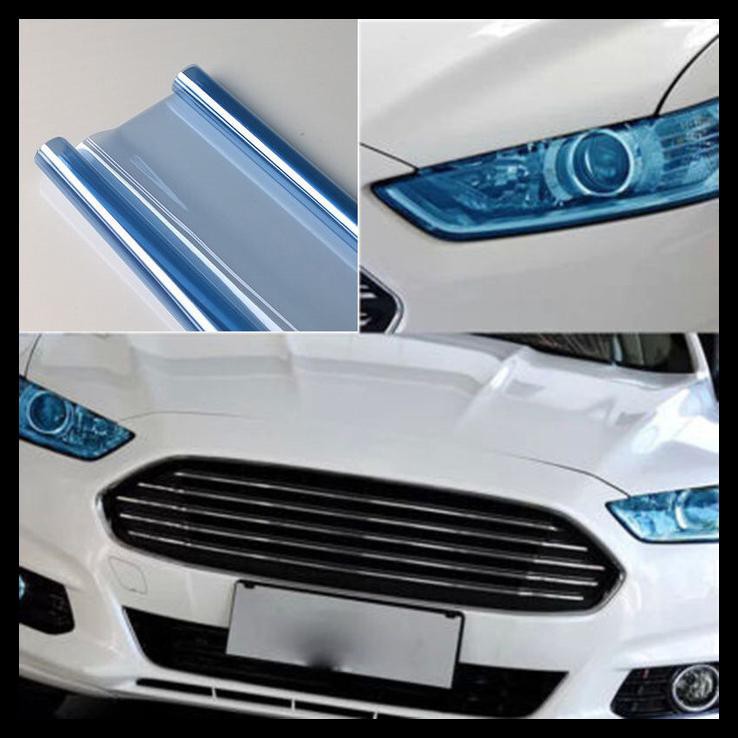 TERBARU STIKER LAMPU STICKER BIRU TRANSPARAN HEADLAMP STIKER HEAD LAMP MOBIL 