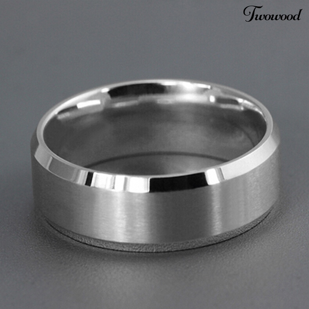 Cincin Bahan Titanium Steel Model Lebar Gaya Punk Untuk Cocktail