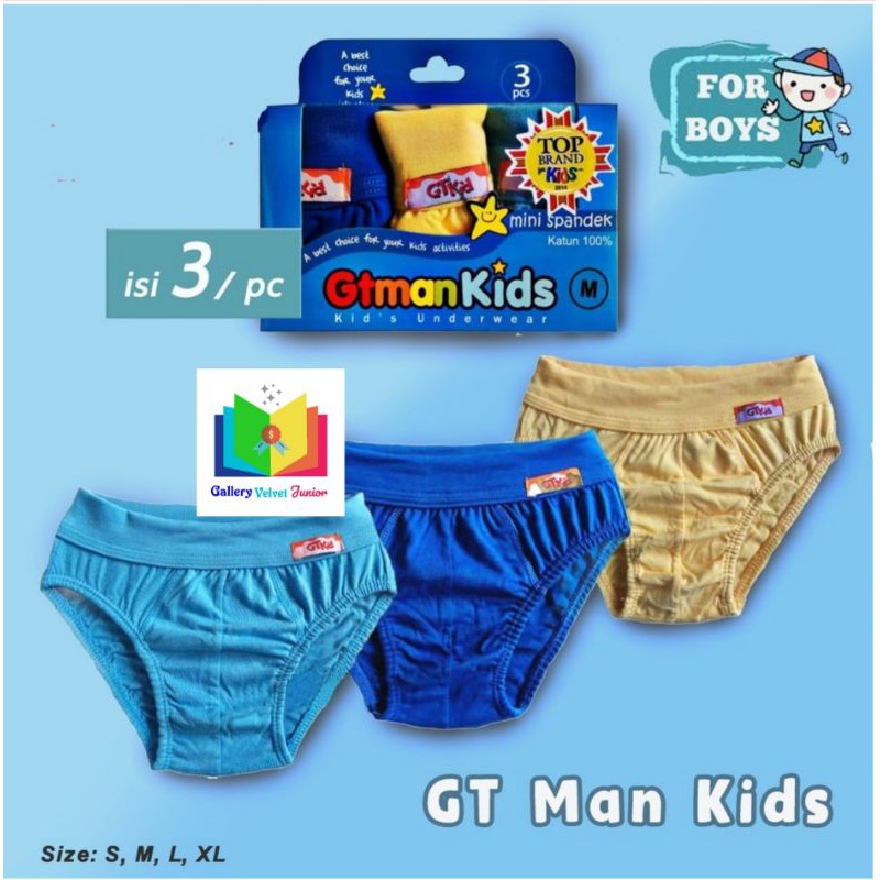 [ isi 3 ] GT MAN KIDS BIRU | Celana dalam gt man anak | CD GT man anak | GTman kids - IV JA4 - MA4