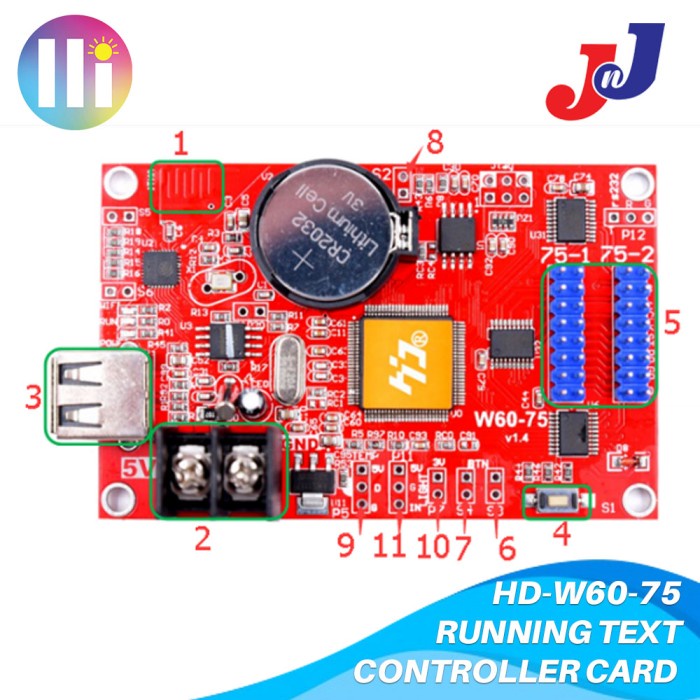 Jual Controller Card Running Text Full Colour Hd W60 Hub 75 Via Wi Fi