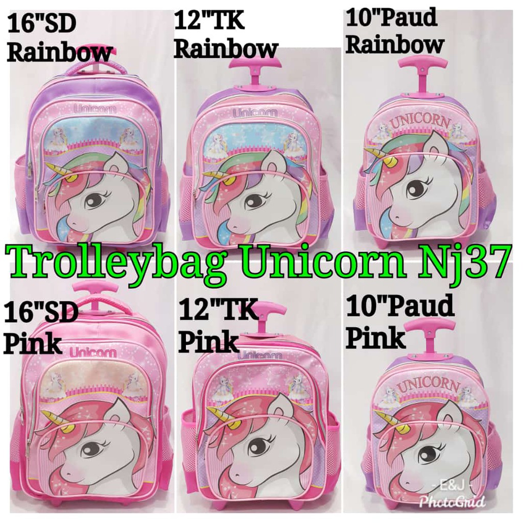 JOYELSY -TAS TROLY SD, TK , PAUD UNICORN NJ37 RAINBOW ,PINK