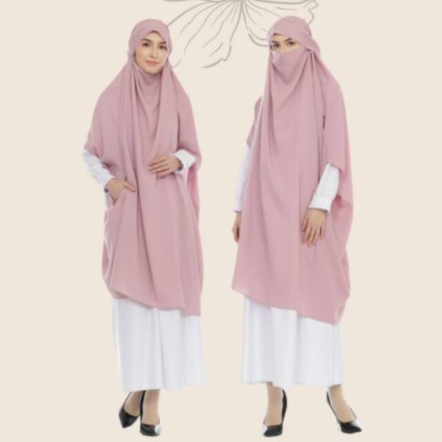 French Khimar Zeeana - Pink
