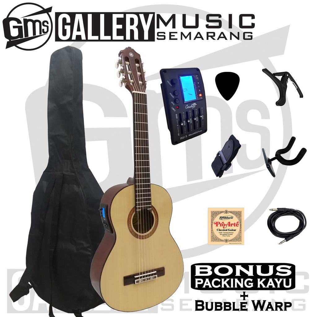 Gitar Klasik Elektrik Nylon ¾ Tanam Besi Preamp Equalizer Tuner Cowboy AW-5