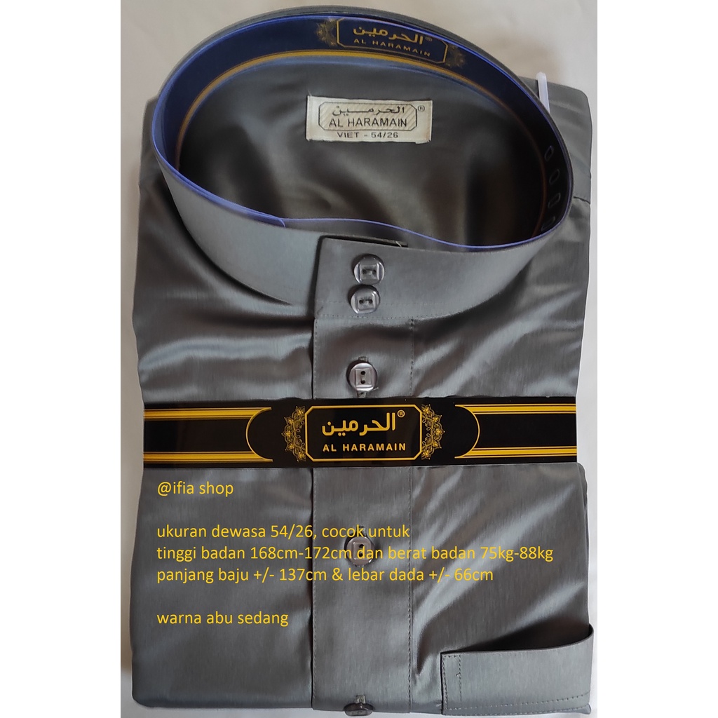 Gamis Pria Al HARAMAIN Size 54-26 -- Jubah Arab Impor Terbaru Bahan Poliester