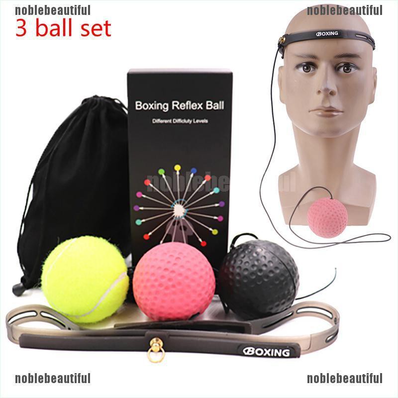 Fight Ball Reflex Boxing REACT Training Boxer Speed Punch Head Cap String BallPN