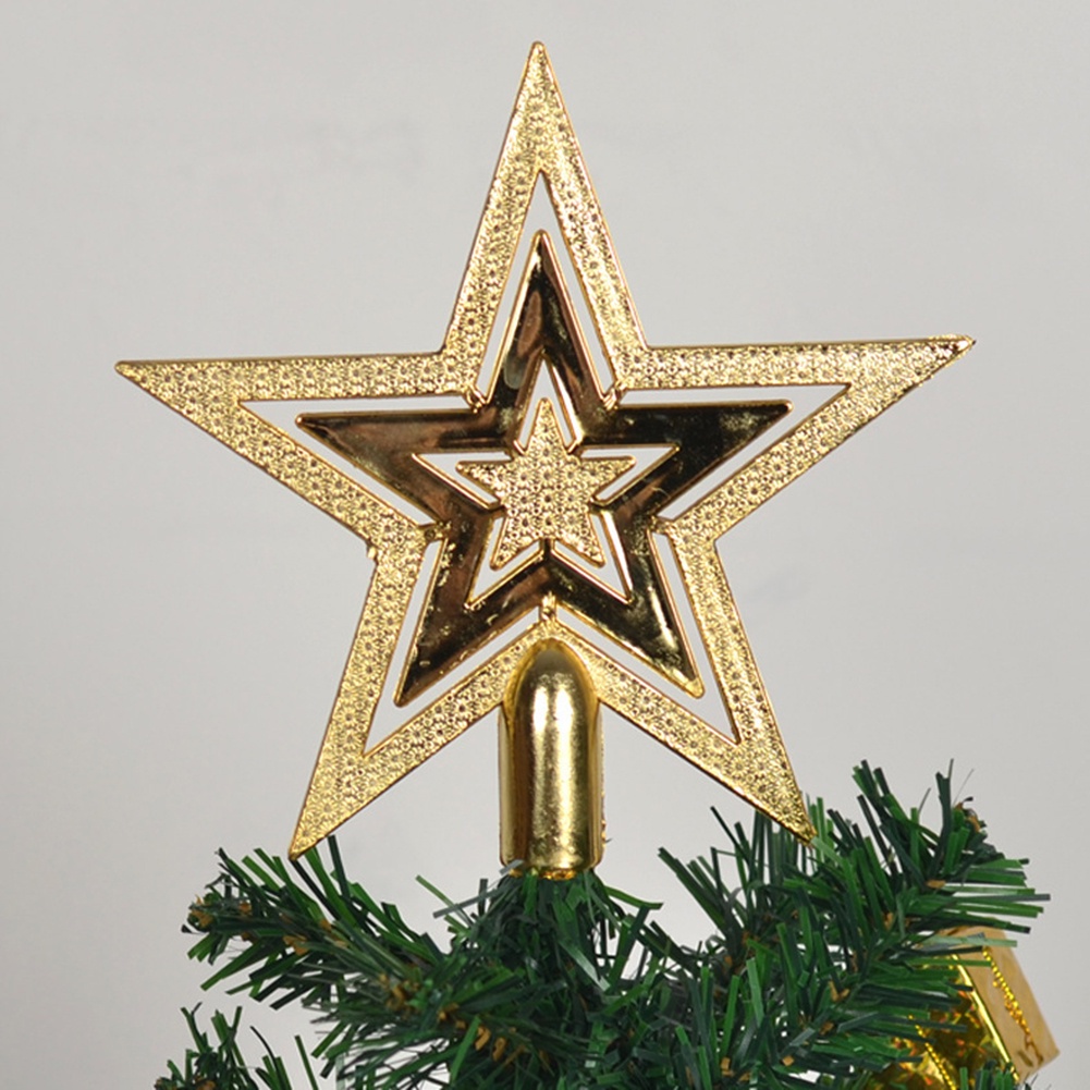 20cm Christmas tree top star five-star Christmas ornament tree top star golden top star Christmas tree pendant ornaments OW