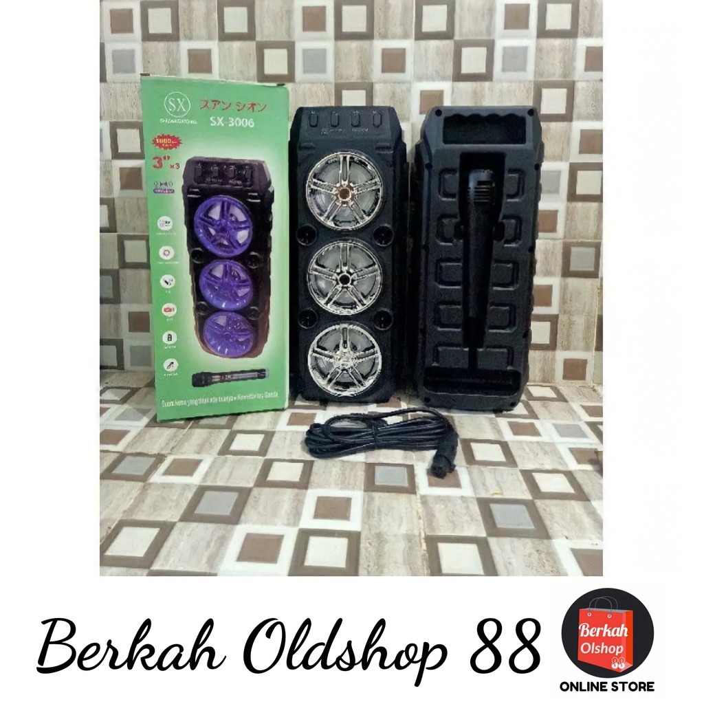 BERKAH OLDSHOP 88 - SPEAKER KARAOKE 3 TINGKAT SX-Y3006 (FREE MIC+KABEL USB) - SPEAKER TERBARU