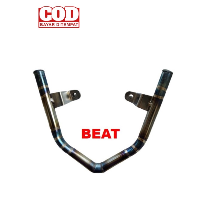 COD Behel Belakang Motor BEAT FI Two Tone Bahan Full Stainless - Blue