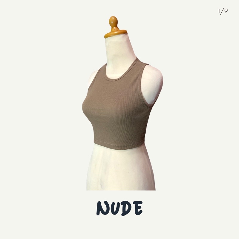 Tanktop Crop RIB Luxury-NUDE