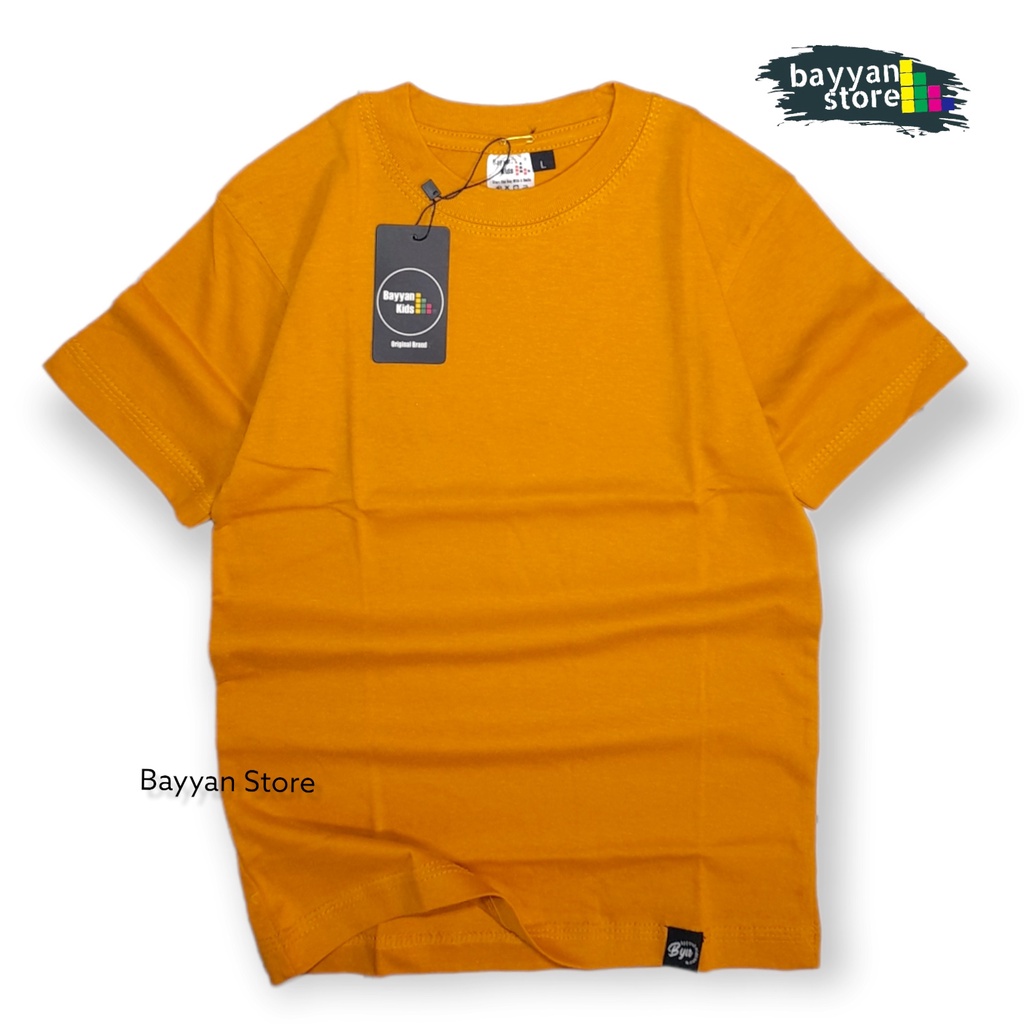 Bayyan Kaos Distro Anak Polos Umur 1 - 12 Tahun Cotton Soft 30s