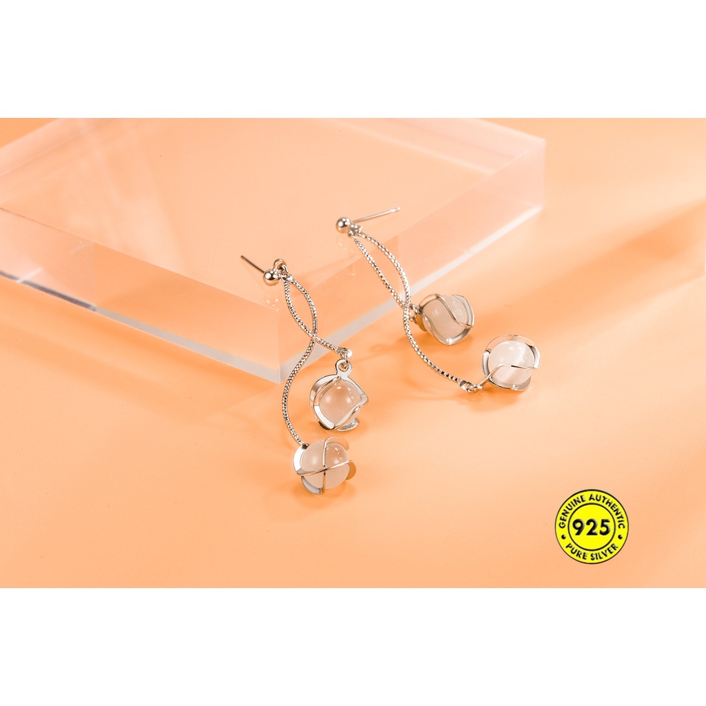 Anting Gantung Panjang Sterling Silver 925 Model S Gaya Retro Untuk Wanita U934