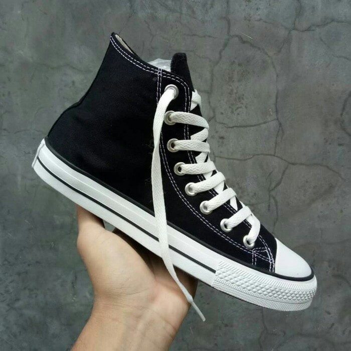 Sepatu Converse Impor Allstar Classic Vietnam Black White Sneakers Sekolah Kerja Traning Pria Wanita