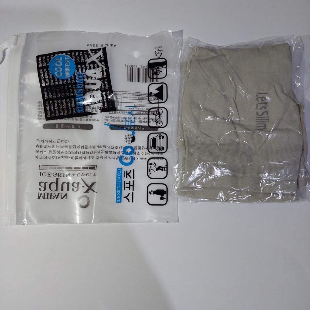 Manset Tangan Pria Wanita Handsock Lets Slim dan Lets Silim Anti UV-Manset abu pouch