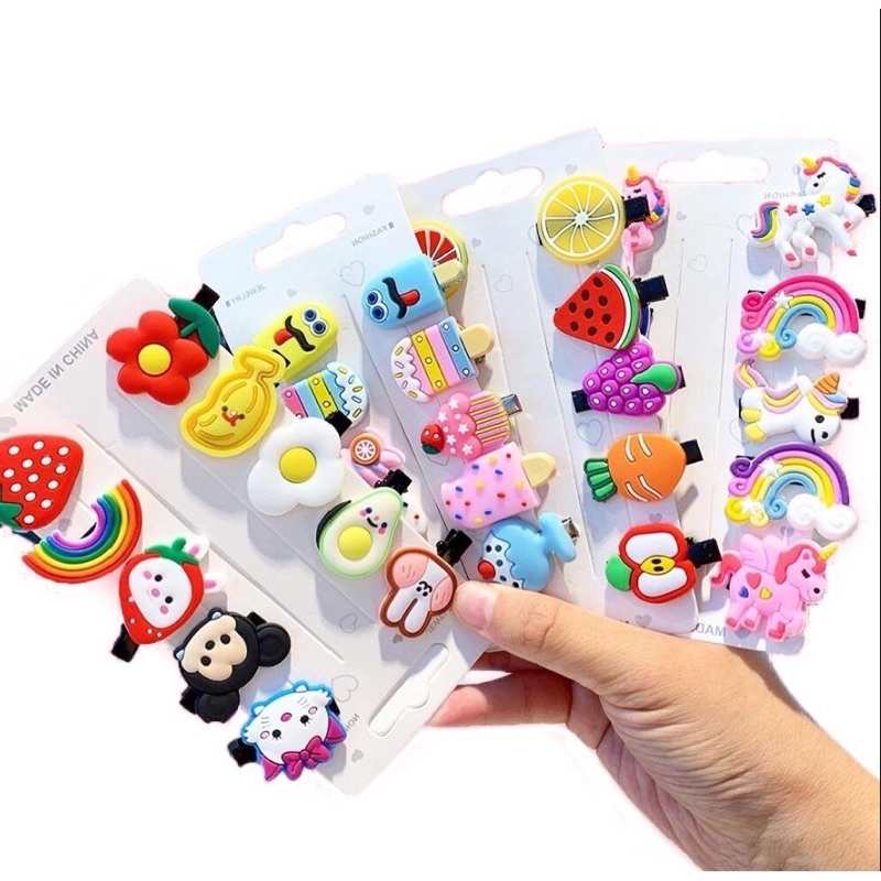 Jepit Rambut Anak Korea 10 In 1 / Kunciran Rambut anak motif karakter