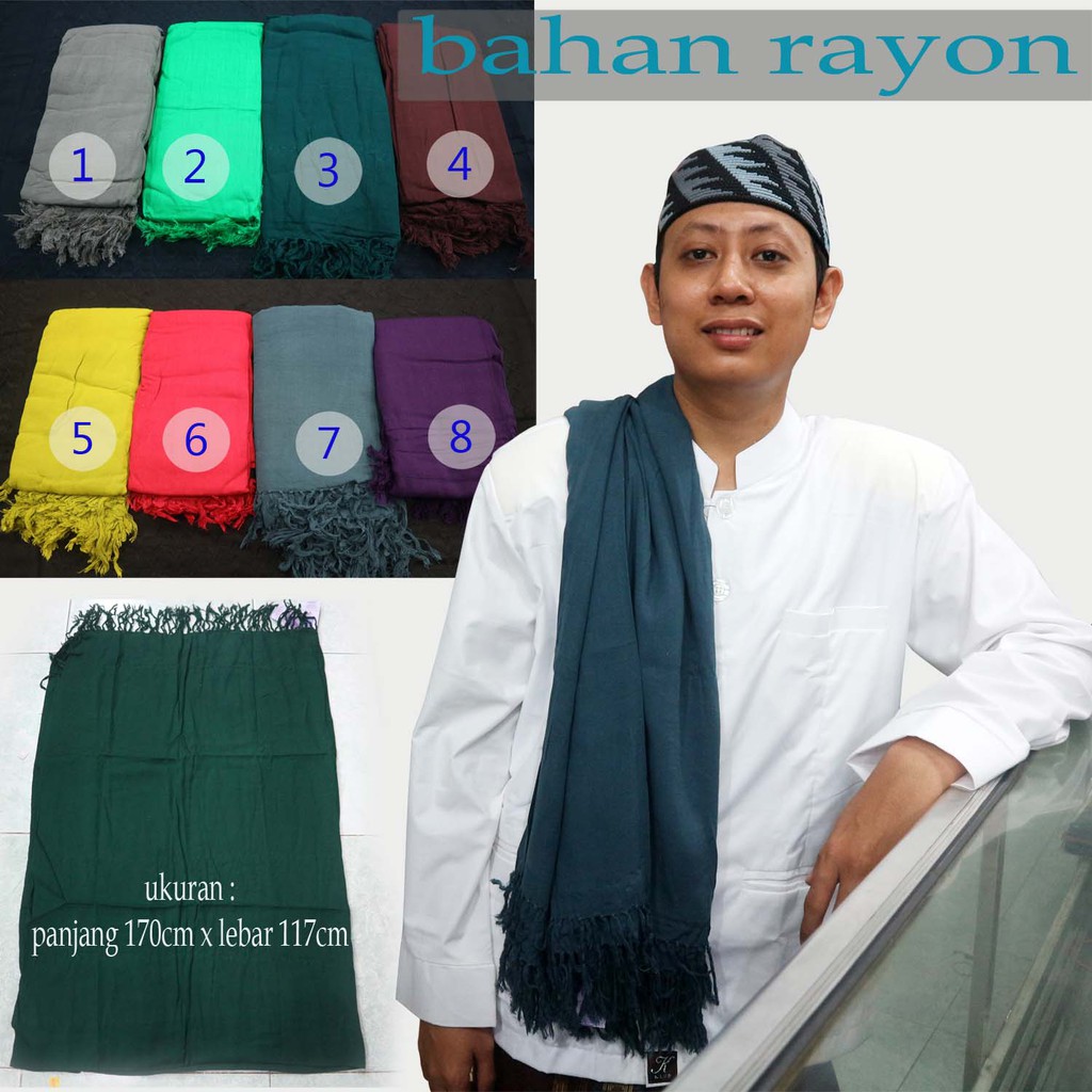 surban rida solo lipat panjang polos warna bahan rayon dingin