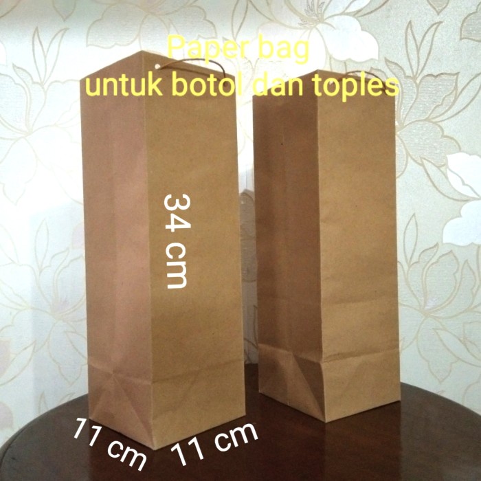 

NEW paper bag botol 11x11x34 | paperbag toples | paper bag wine | wine