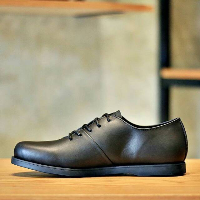 BRADLEY'S LOW HOUBIS Black - Sepatu Formal Pria Pantofel Hitam Oxford Kerja Kuliah Kasual Kulit Asli