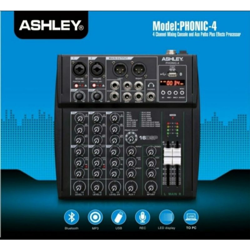 Mixer Audio ASHLEY PHONIC-4 Mixer ASHLEY PHONIC4 Mixer 4 Channel
