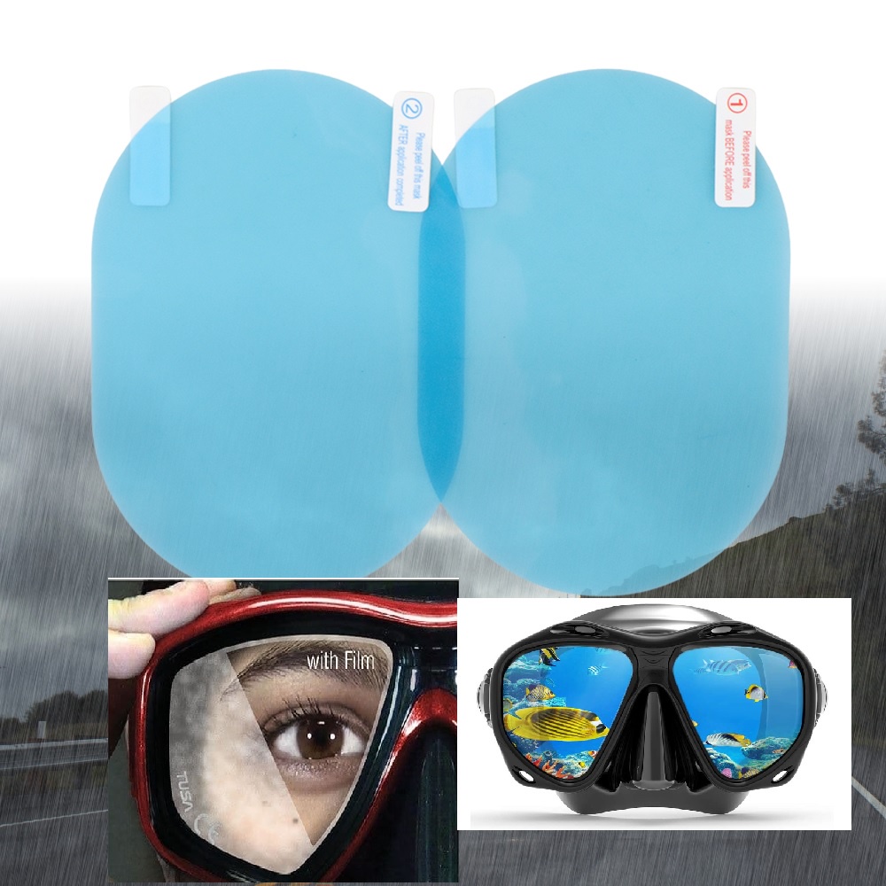 Anti Fog Fogging Lapisan Stiker Film Spion Transparan Rainproof Antifog Kabur Kabut Embun Buram Uap 