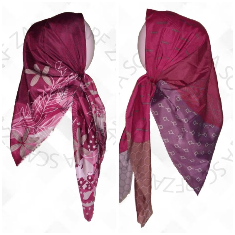 JILBAB MOTIF VOAL UMAMA AZARA MURAH PRINT PREMIUM (MAROON / RED / MERAH HATI)
